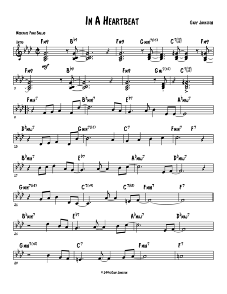 In A Heartbeat In A Heartbeat Jazz Ensemble scores gallery preview page 1