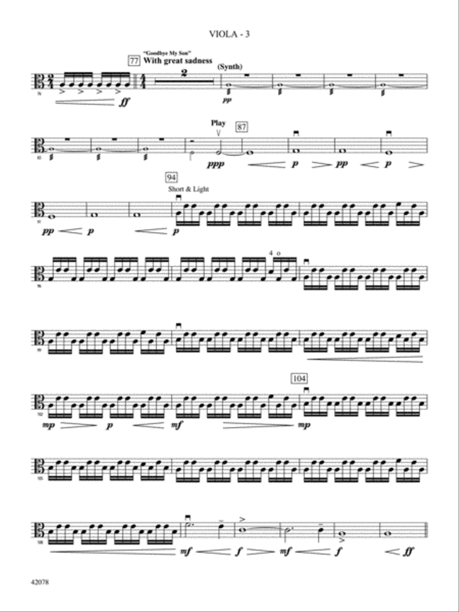 Man of Steel, Selections from: Viola Full Orchestra scores gallery preview page 3