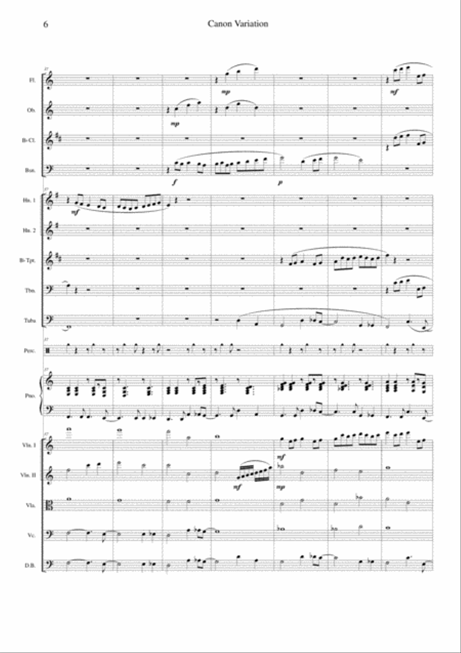 Canon Variation (Jazz Version) Orchestra scores gallery preview page 6