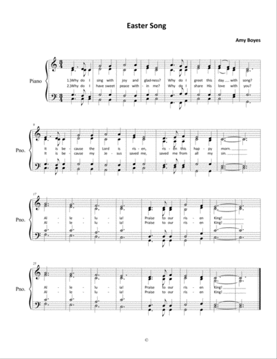 Easter Song - For Children 4-Part scores gallery preview page 1