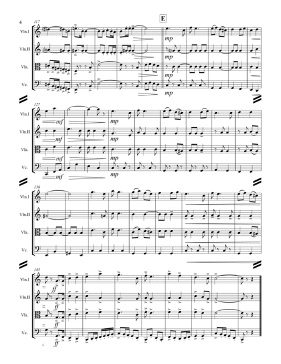 March - Army of the Nile (for String Quartet) String Quartet scores gallery preview page 5