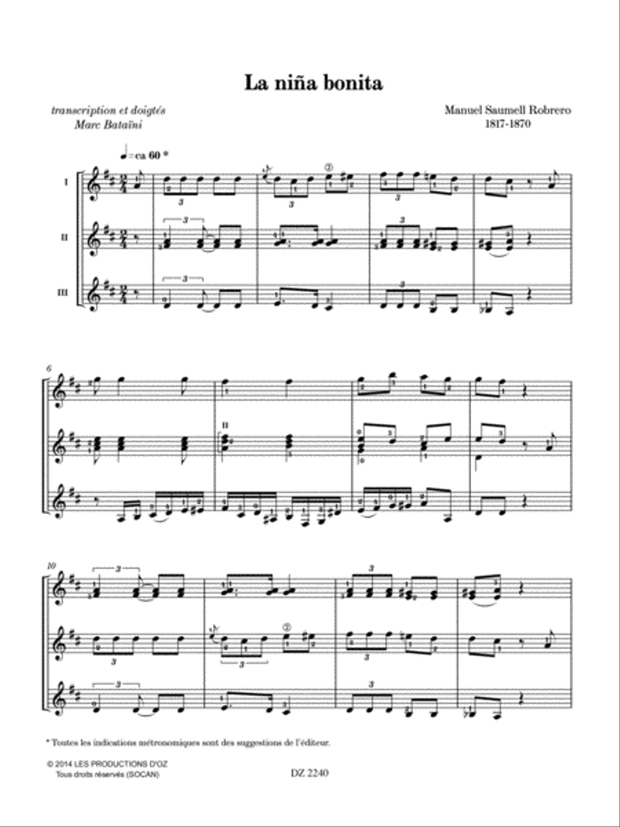 Contradanzas cubanas Guitar Ensemble scores gallery preview page 4
