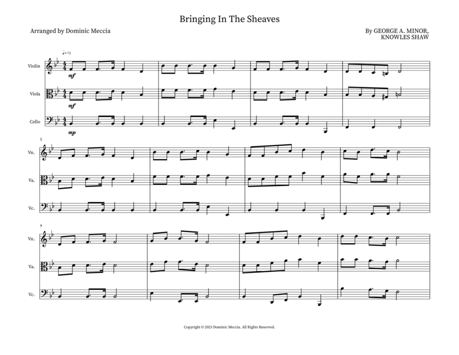 Bringing In The Sheaves Small Ensemble scores gallery preview page 1