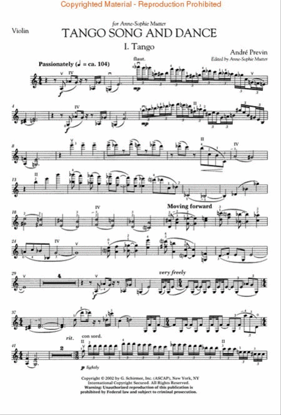 Tango Song and Dance Violin Solo scores gallery preview page 4