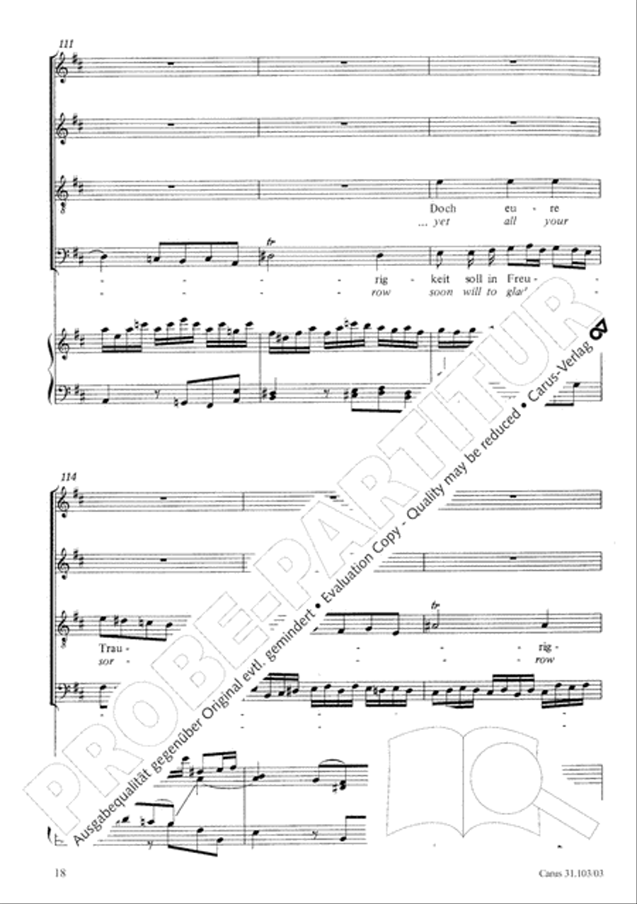 You shall be weeping and crying (Ihr werdet weinen und heulen) 4-Part scores gallery preview page 19
