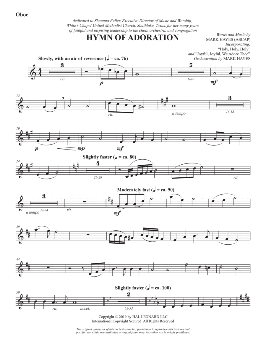 Hymn of Adoration - Oboe Choir scores gallery preview page 1