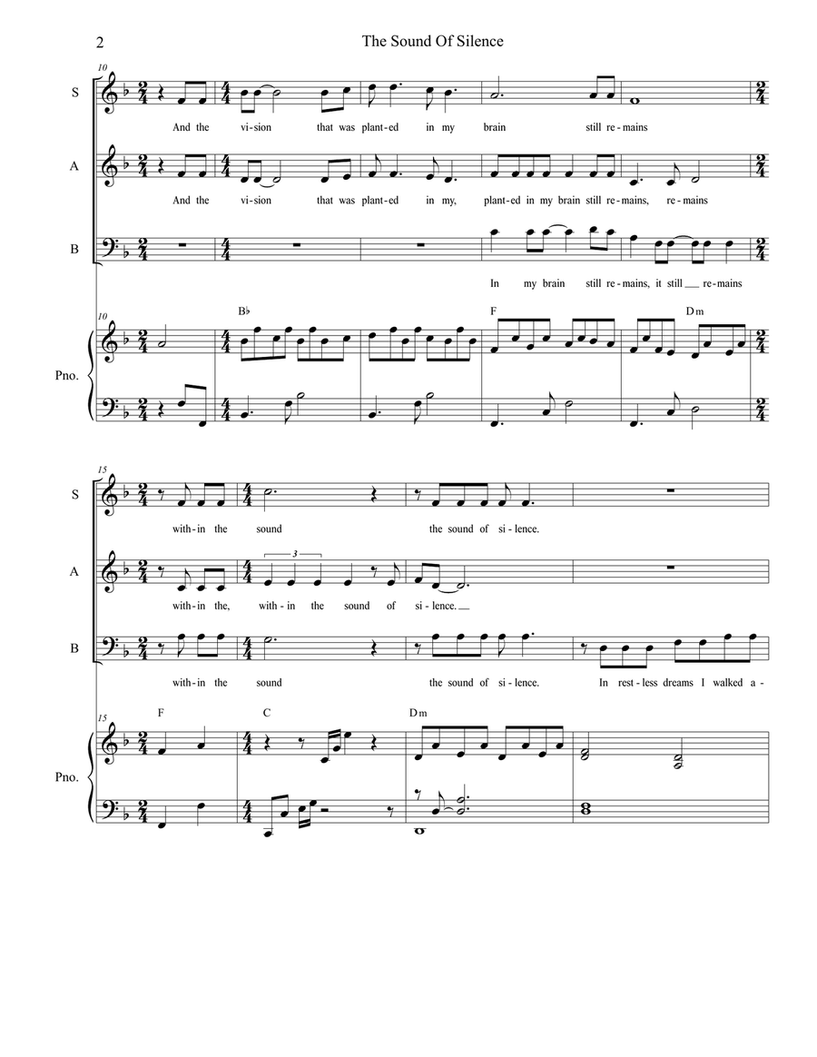 The Sound Of Silence The Sound Of Silence 3-Part scores gallery preview page 2