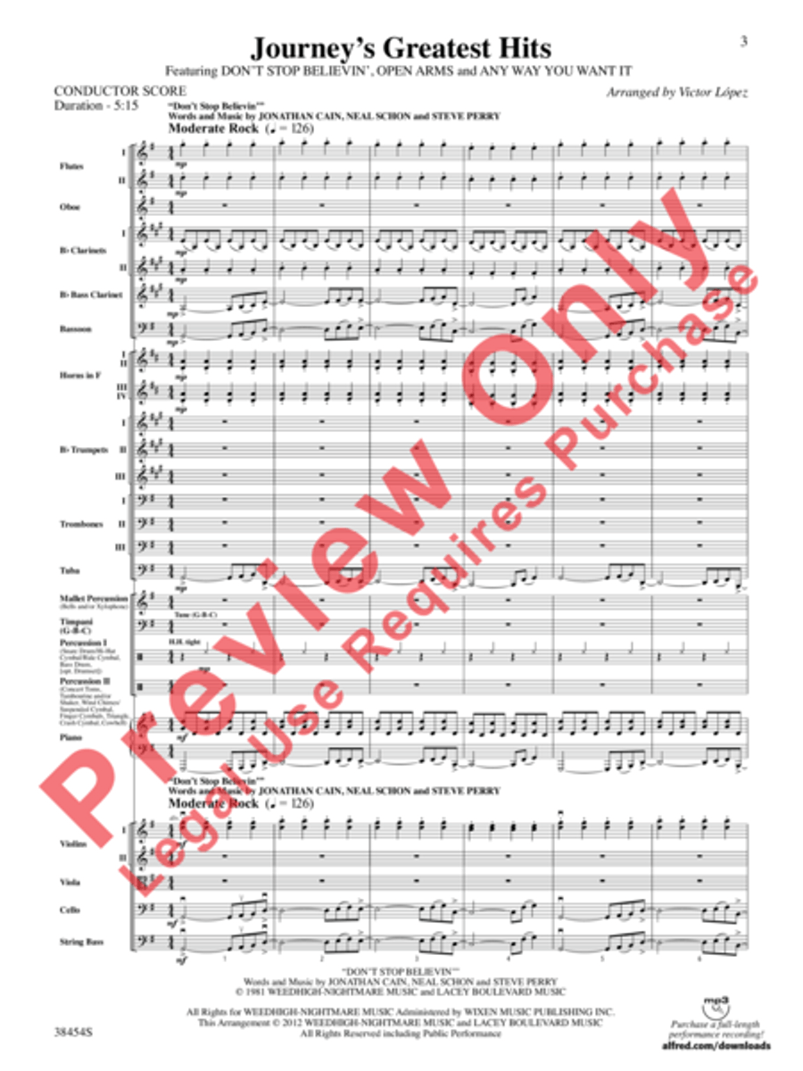 Journey's Greatest Hits Journey's Greatest Hits Full Orchestra scores gallery preview page 4