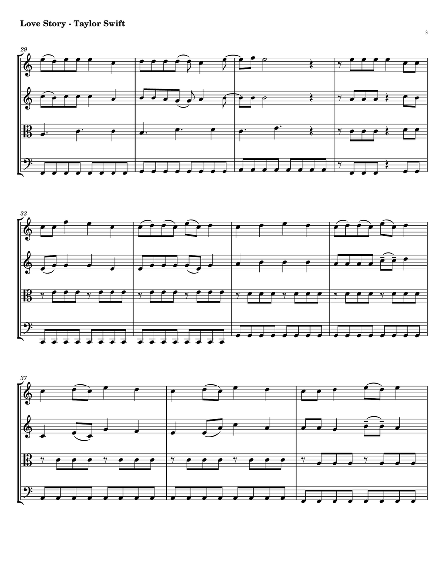 Love Story String Quartet scores gallery preview page 3