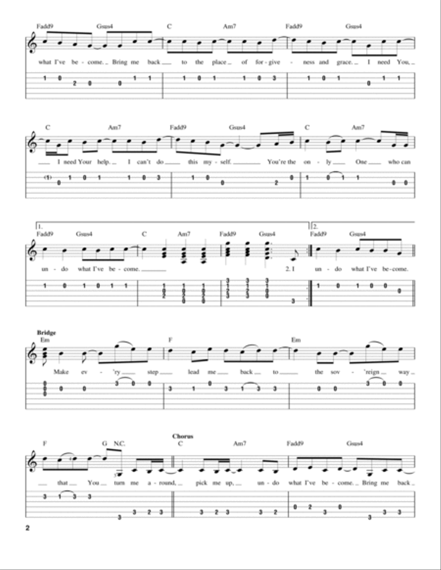 Undo Undo Acoustic Guitar scores gallery preview page 2