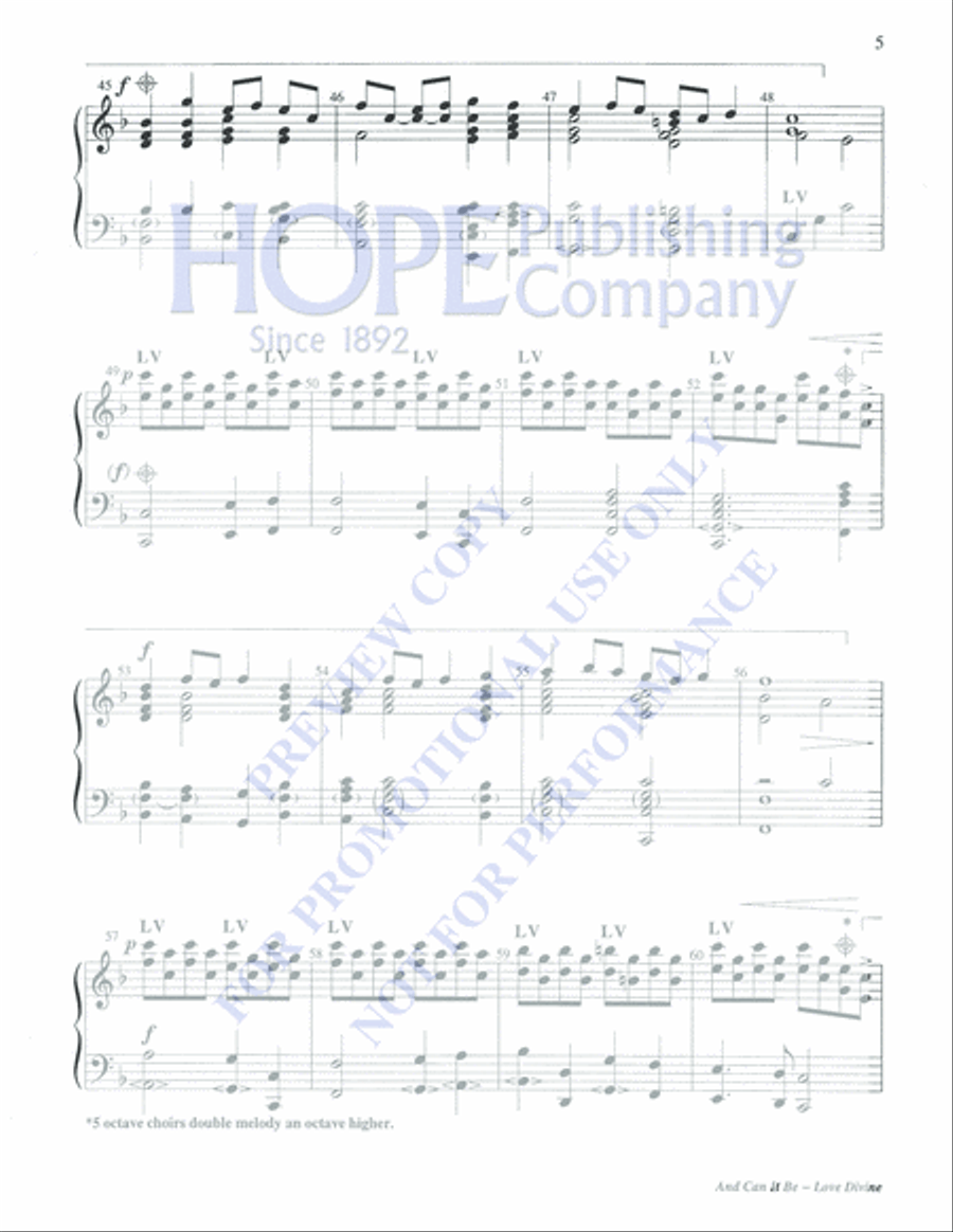 And Can It Be with Love Divine 5-Octaves scores gallery preview page 5