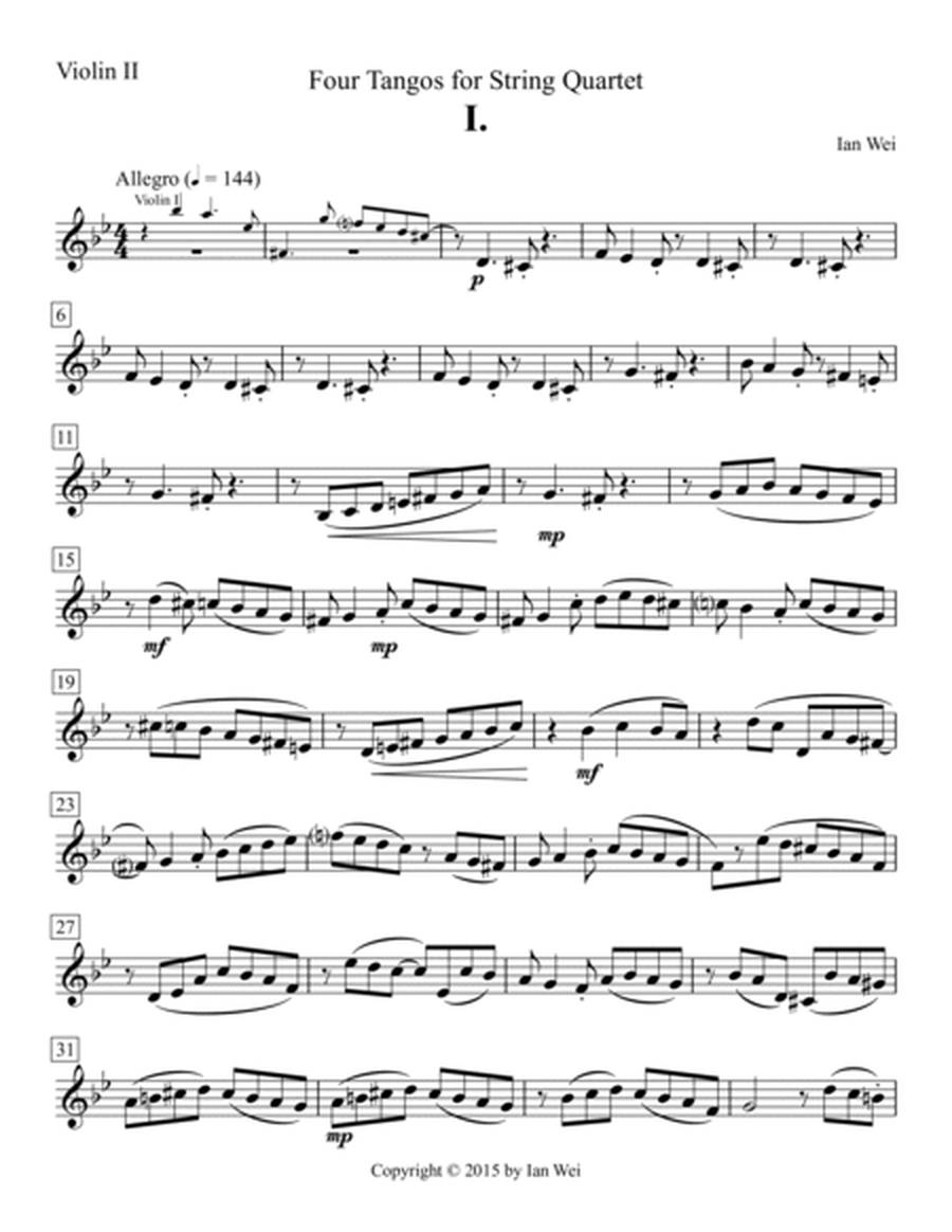 Four Tangos for String Quartet - I image number null