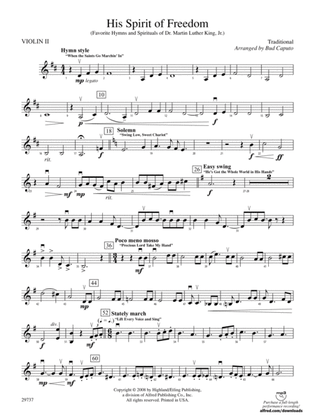 His Spirit of Freedom (Favorite Hymns and Spirituals of Dr. Martin Luther King, Jr.): 2nd Violin