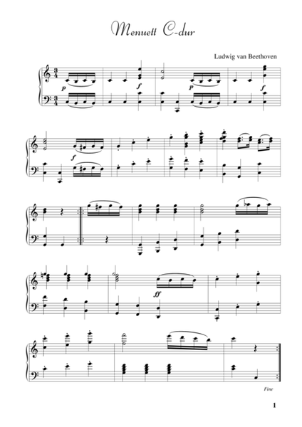 Ludwig van Beethoven-----Minuet in C major (piano piece) 