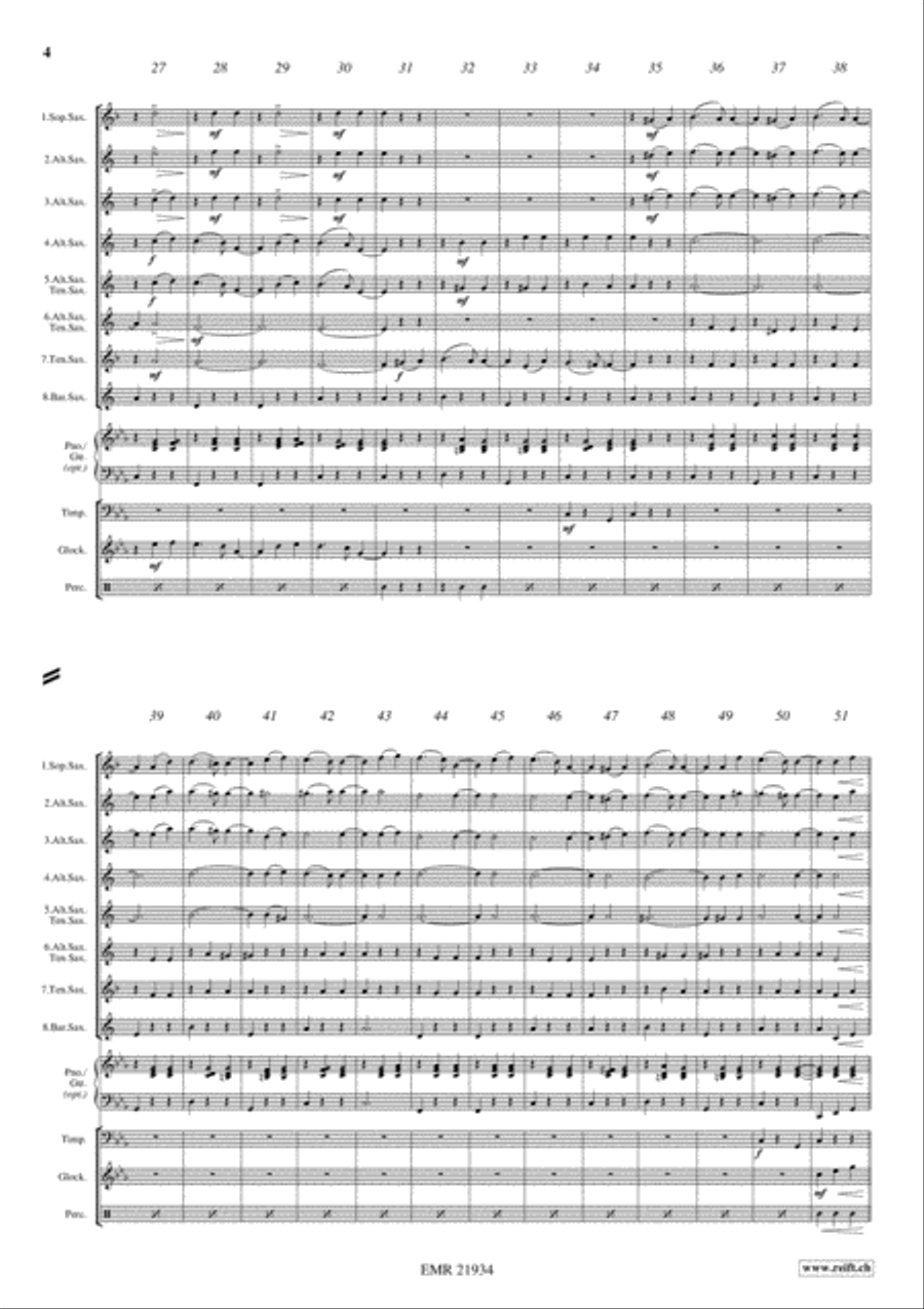 Les Yeux Noirs Saxophone Ensemble scores gallery preview page 4