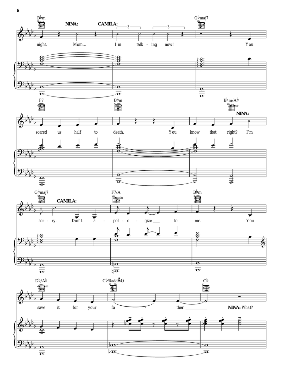 Enough (from In The Heights: The Musical) Piano, Vocal, Guitar scores gallery preview page 6