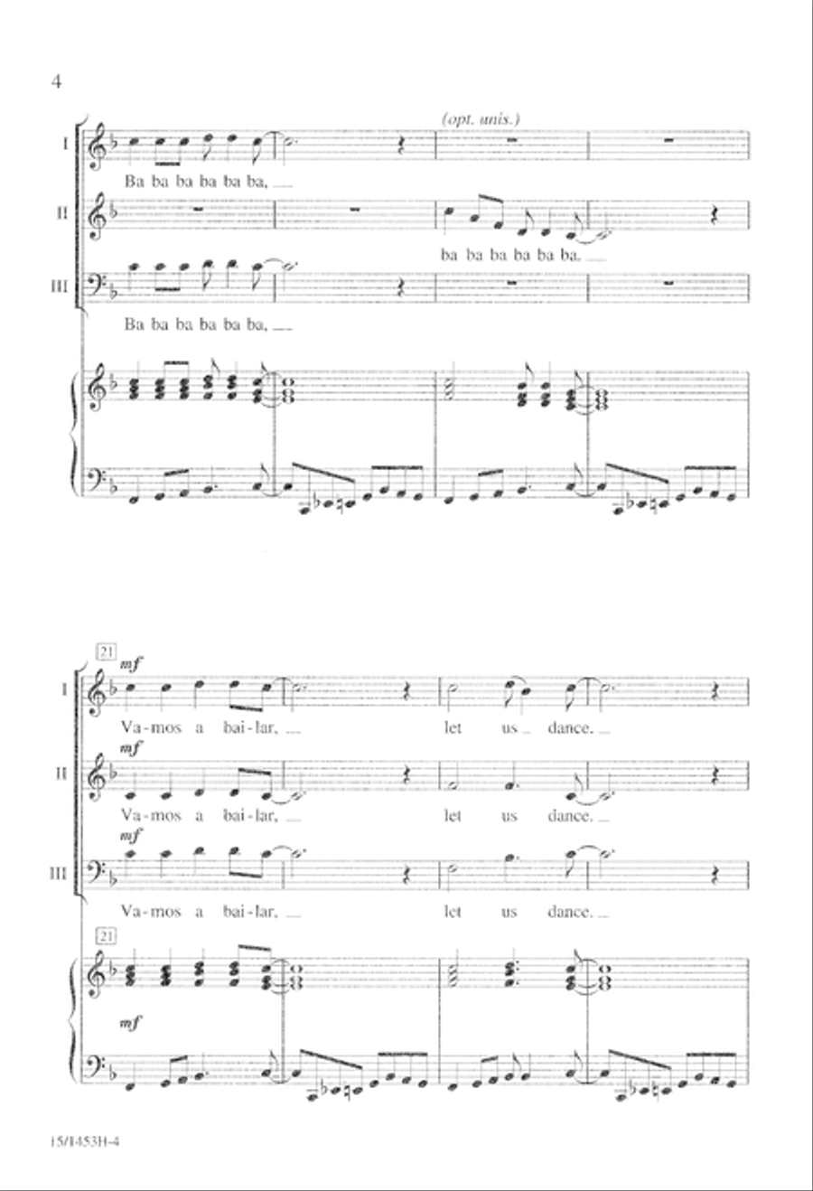 Spanish Fiesta Unison Choir scores gallery preview page 5