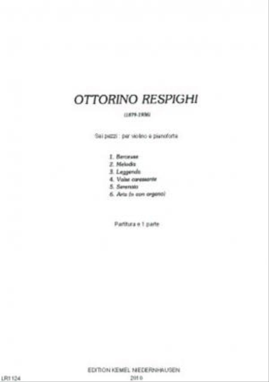 Sei pezzi Sei pezzi Violin Solo scores gallery preview page 1