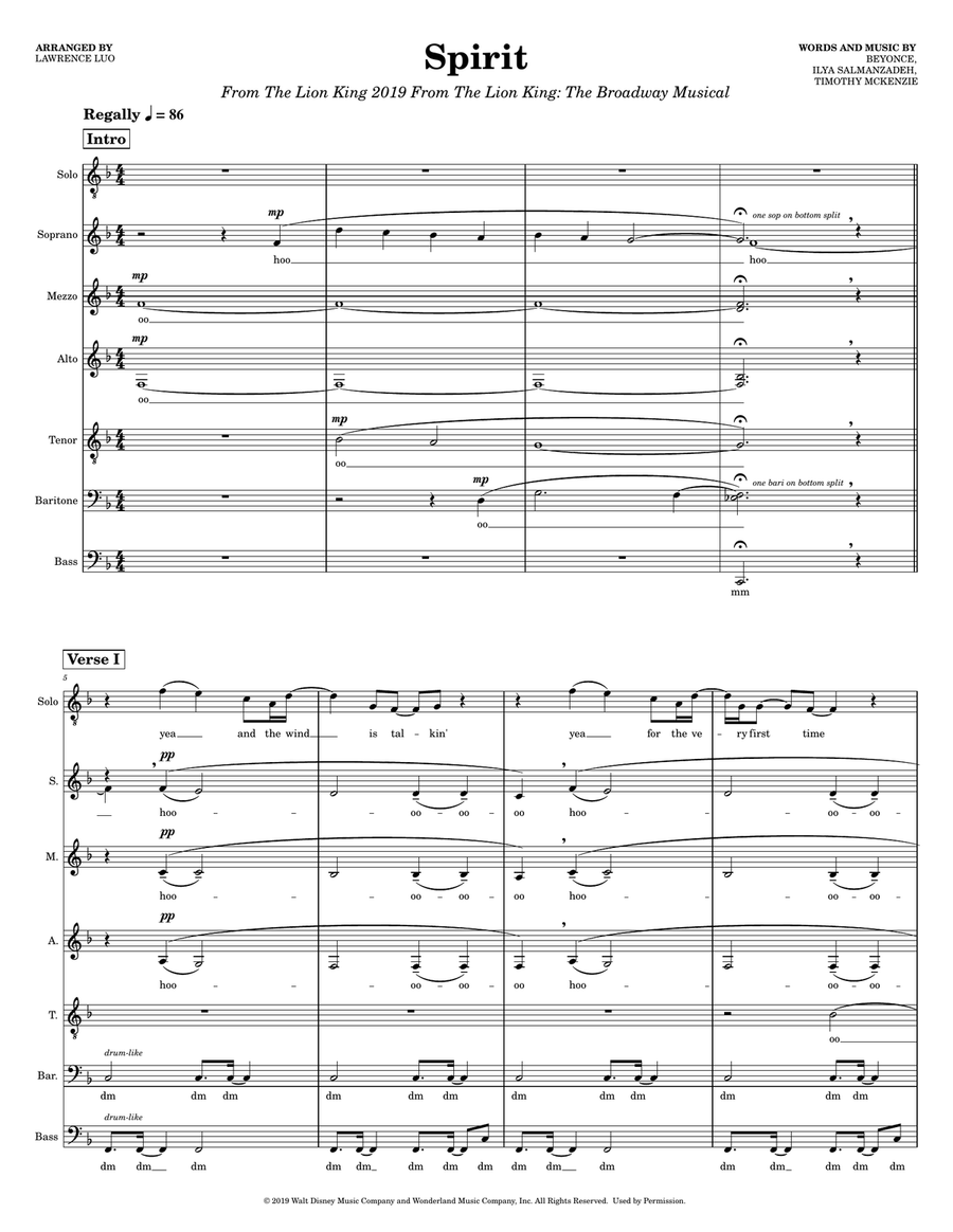 Spirit Spirit A Cappella scores gallery preview page 1