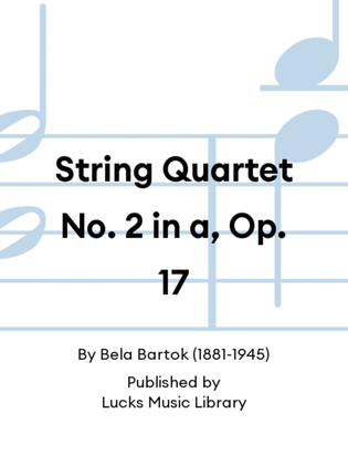 Book cover for String Quartet No. 2 in a, Op. 17