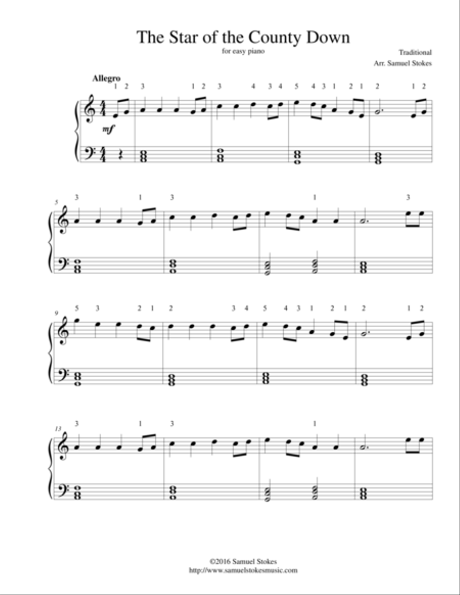 The Star of the County Down - for easy piano The Star of the County Down - for easy piano Easy Piano scores gallery preview page 1