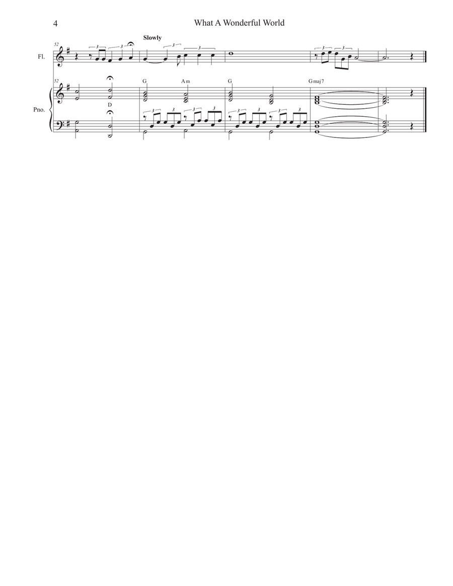 What A Wonderful World Flute Solo scores gallery preview page 4