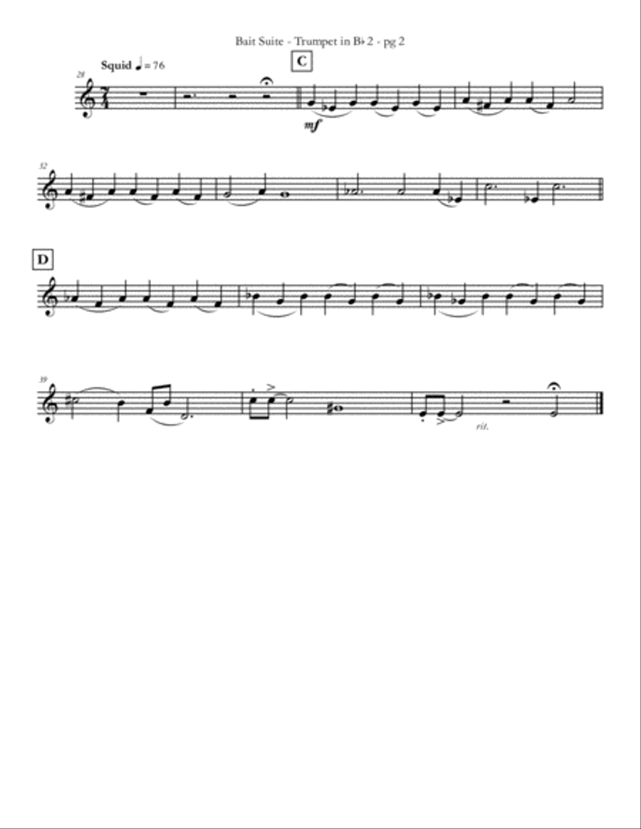 Bait Suite for Trumpet Trio by Eddie Lewis Trumpet Trio scores gallery preview page 6