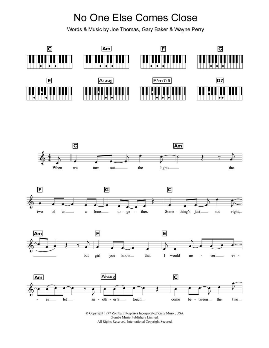 No One Else Comes Close Piano scores gallery preview page 1