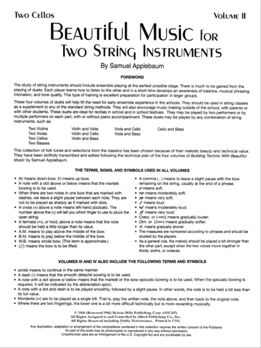 Beautiful Music for Two String Instruments, Book 2 Chamber Orchestra scores gallery preview page 2