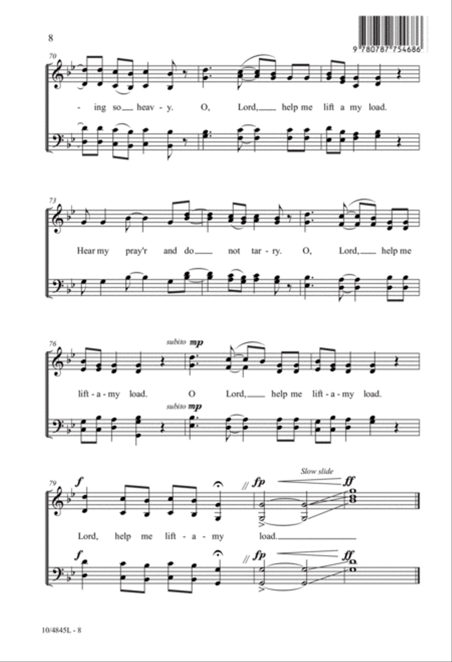 Help Me Lift-a-My Load 4-Part scores gallery preview page 8