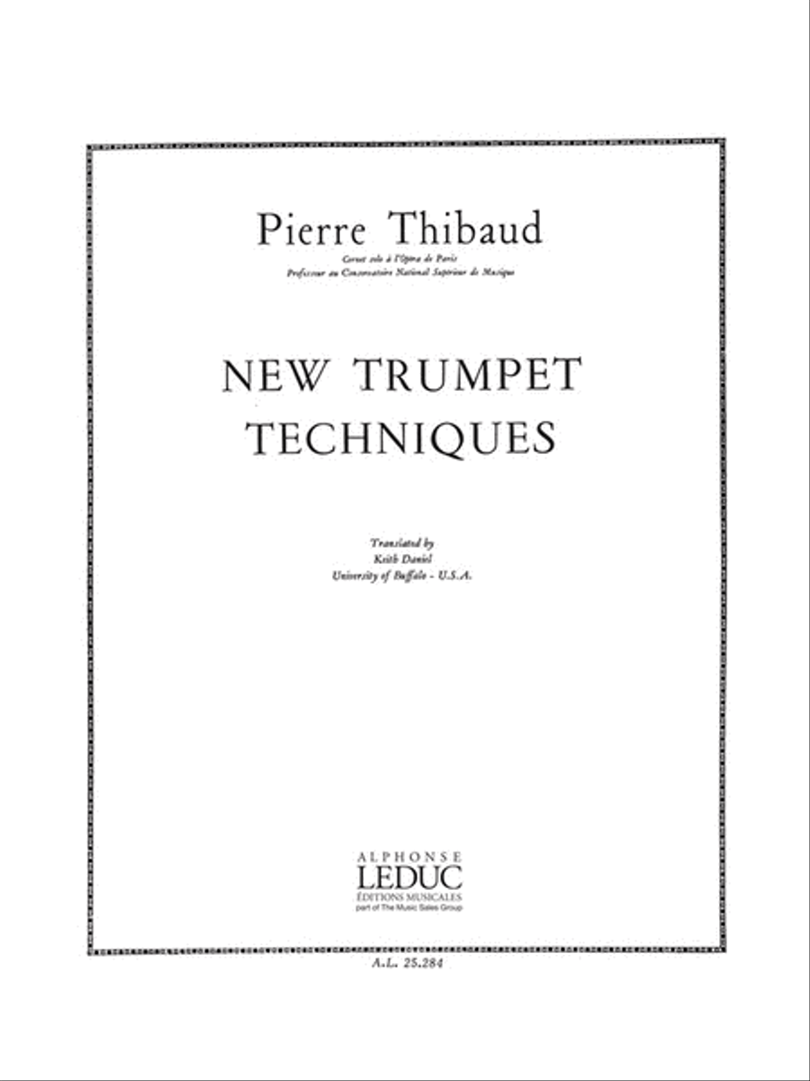 New Trumpet Techniques (english Text Only) (trumpet Solo) Trumpet Solo scores gallery preview page 1