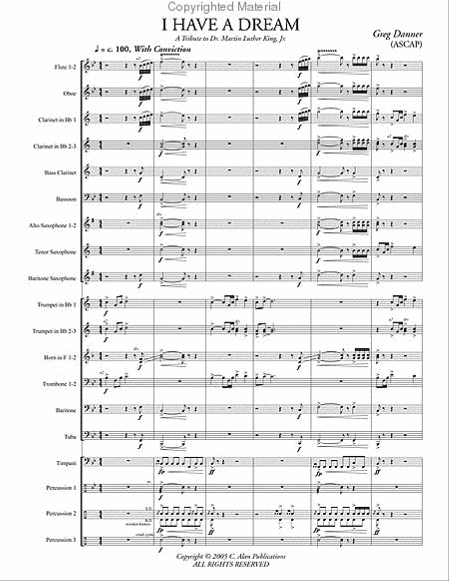 I Have A Dream I Have A Dream Concert Band scores gallery preview page 2