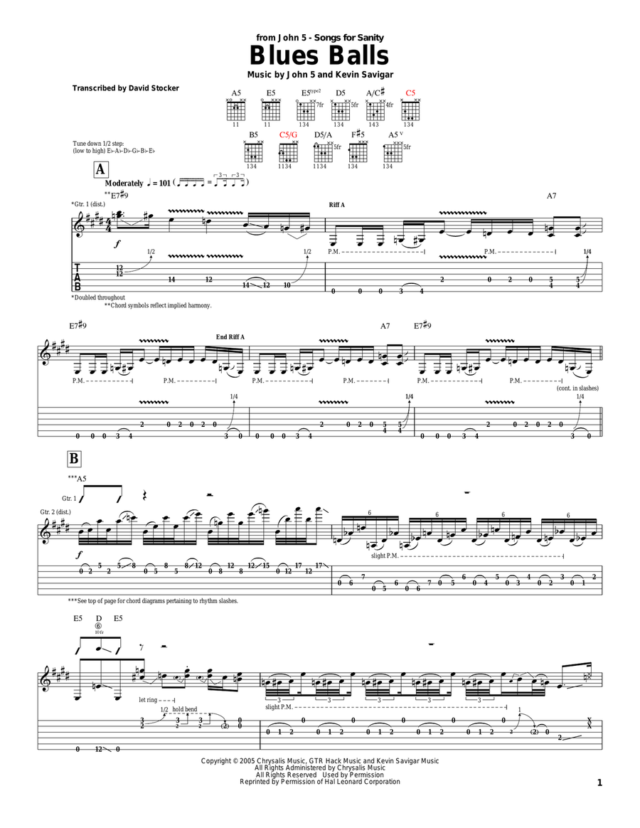 Blues Balls Blues Balls Acoustic Guitar scores gallery preview page 1
