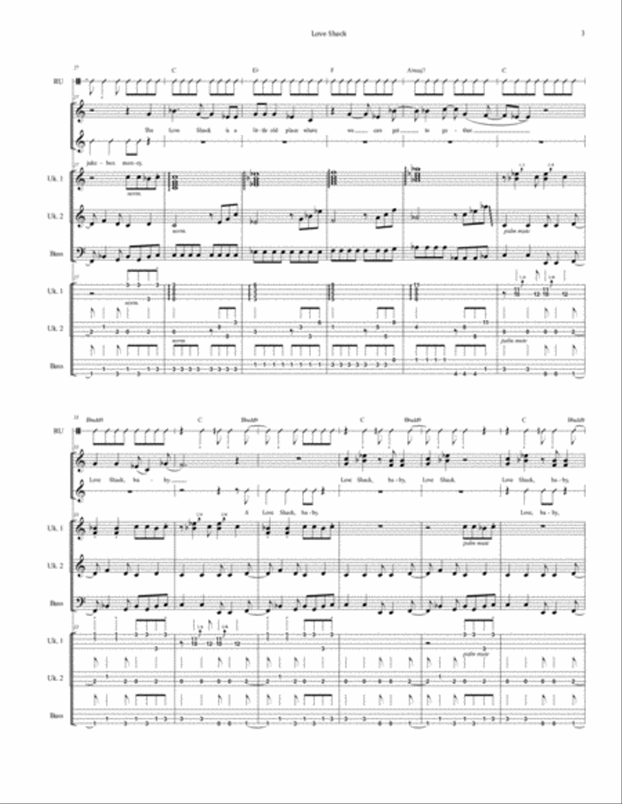 Love Shack Small Ensemble scores gallery preview page 3