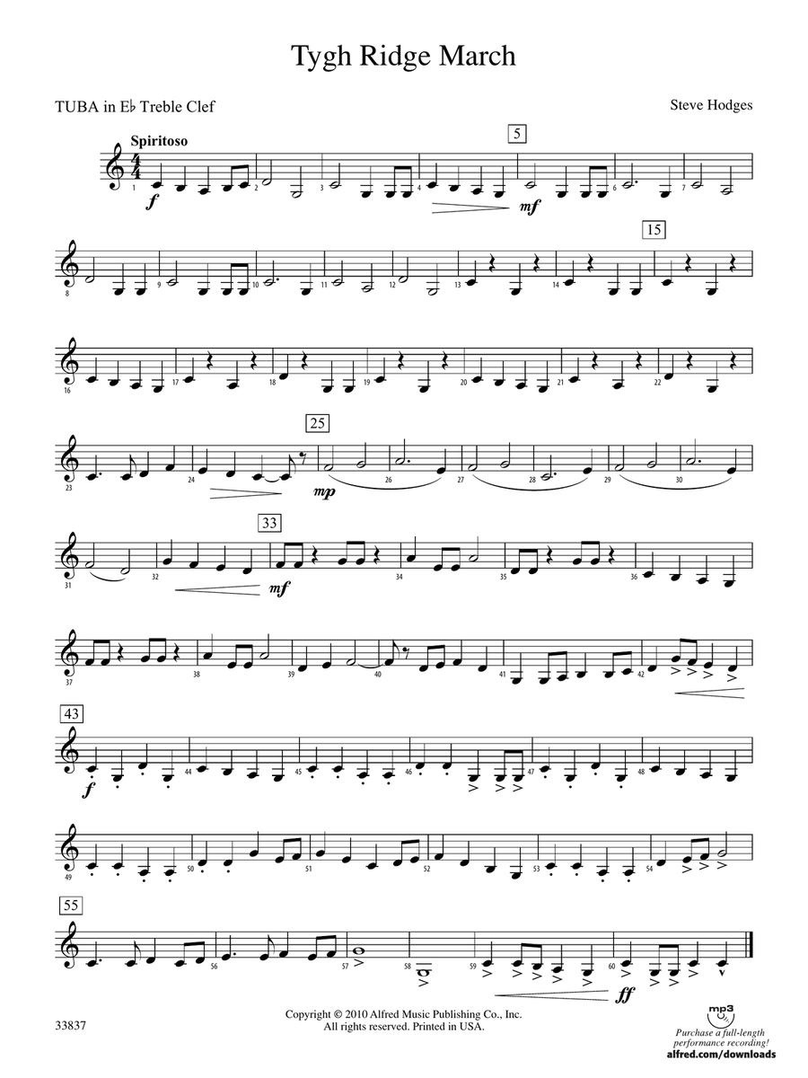 Tygh Ridge March: (World Part) E-flat Tuba T.C.