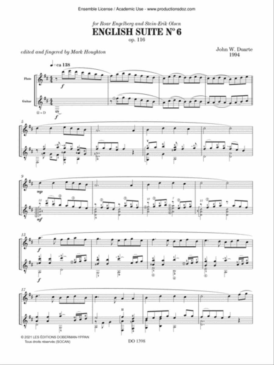 English Suite No. 6, Op. 116 Flute scores gallery preview page 3