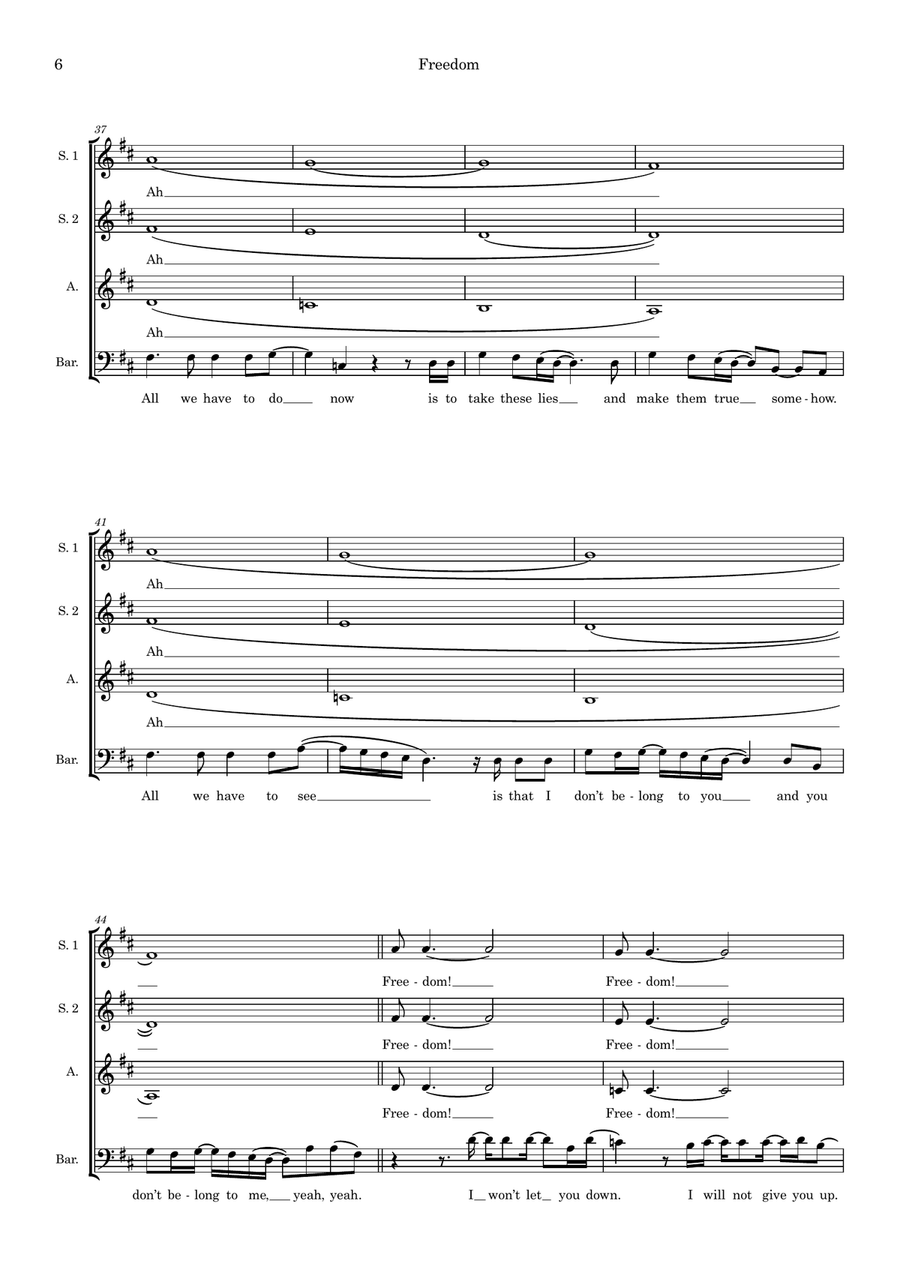 Freedom (arr. Hazel Hannam) Choir scores gallery preview page 6