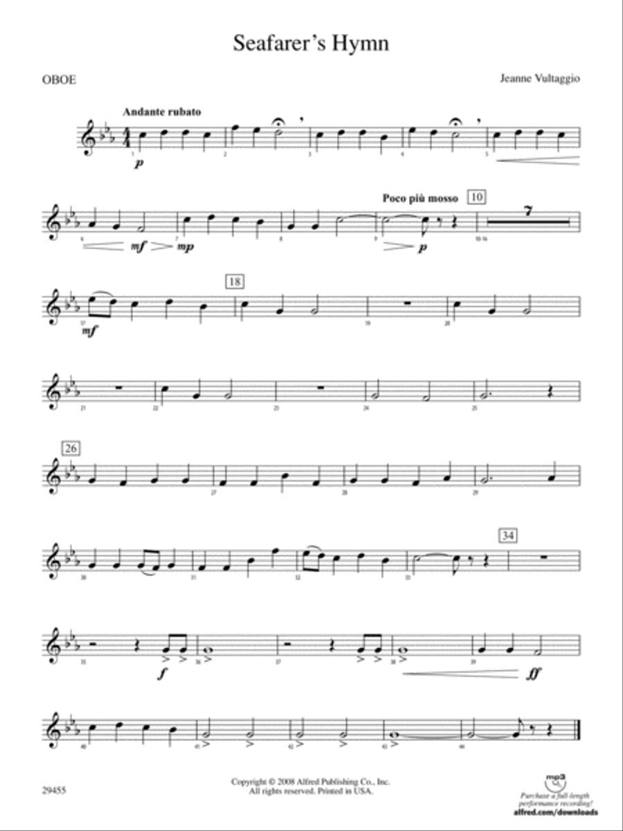Seafarer's Hymn: Oboe Concert Band scores gallery preview page 1