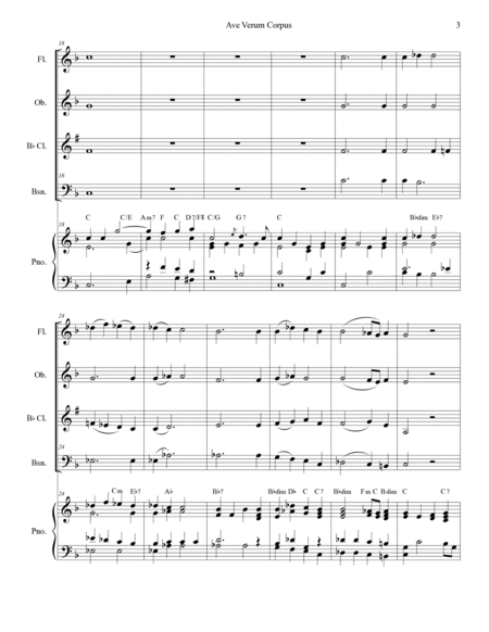 Ave Verum Corpus (Woodwind Quartet - Piano accompaniment) image number null