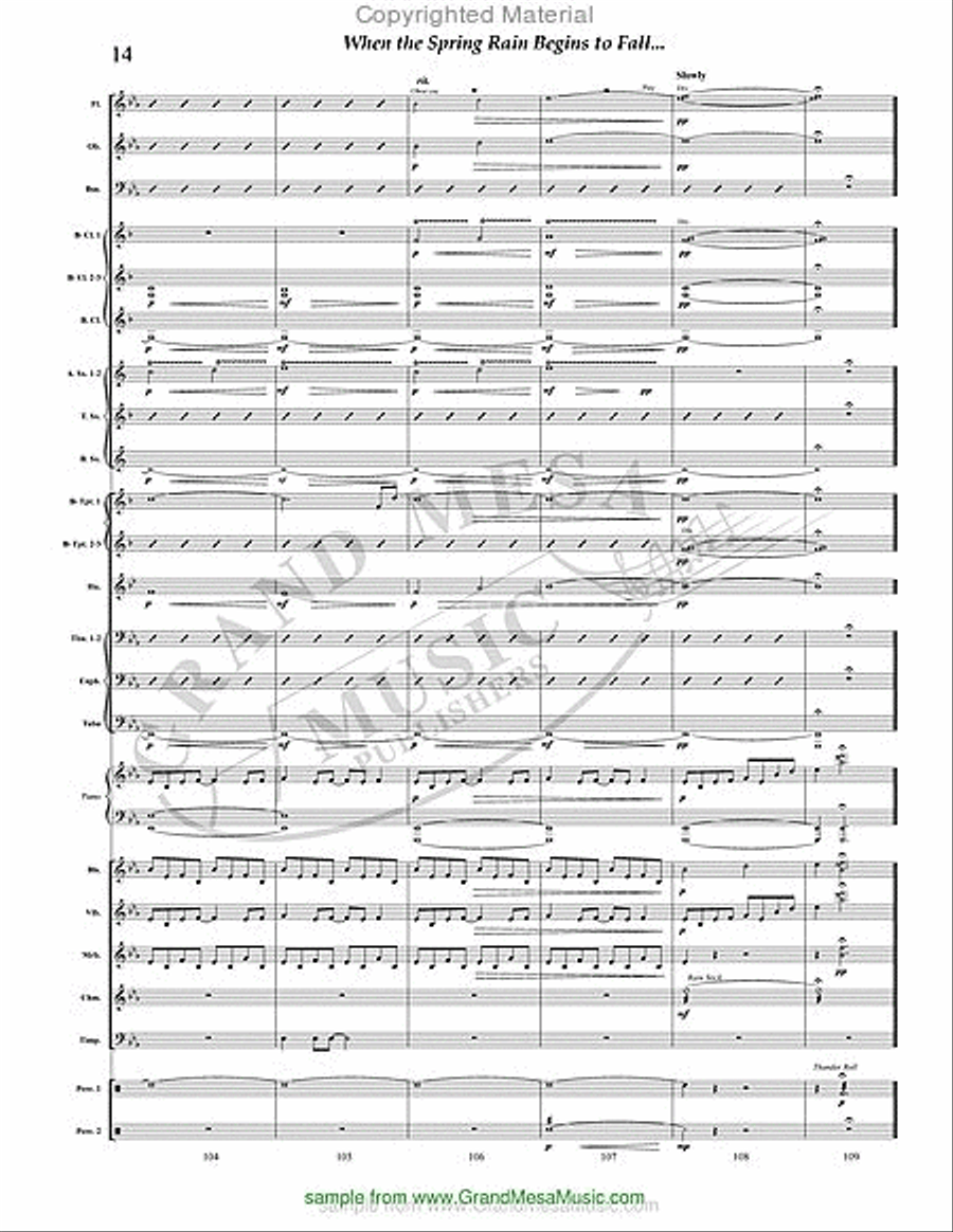 When the Spring Rain Begins to Fall Concert Band scores gallery preview page 15