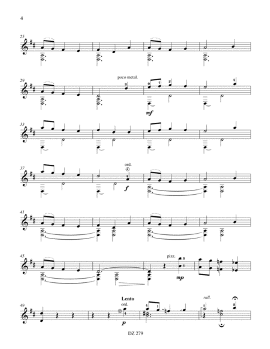 Fantaisie sur un thème auvergnat, L'oiseau et l'aube Classical Guitar scores gallery preview page 4