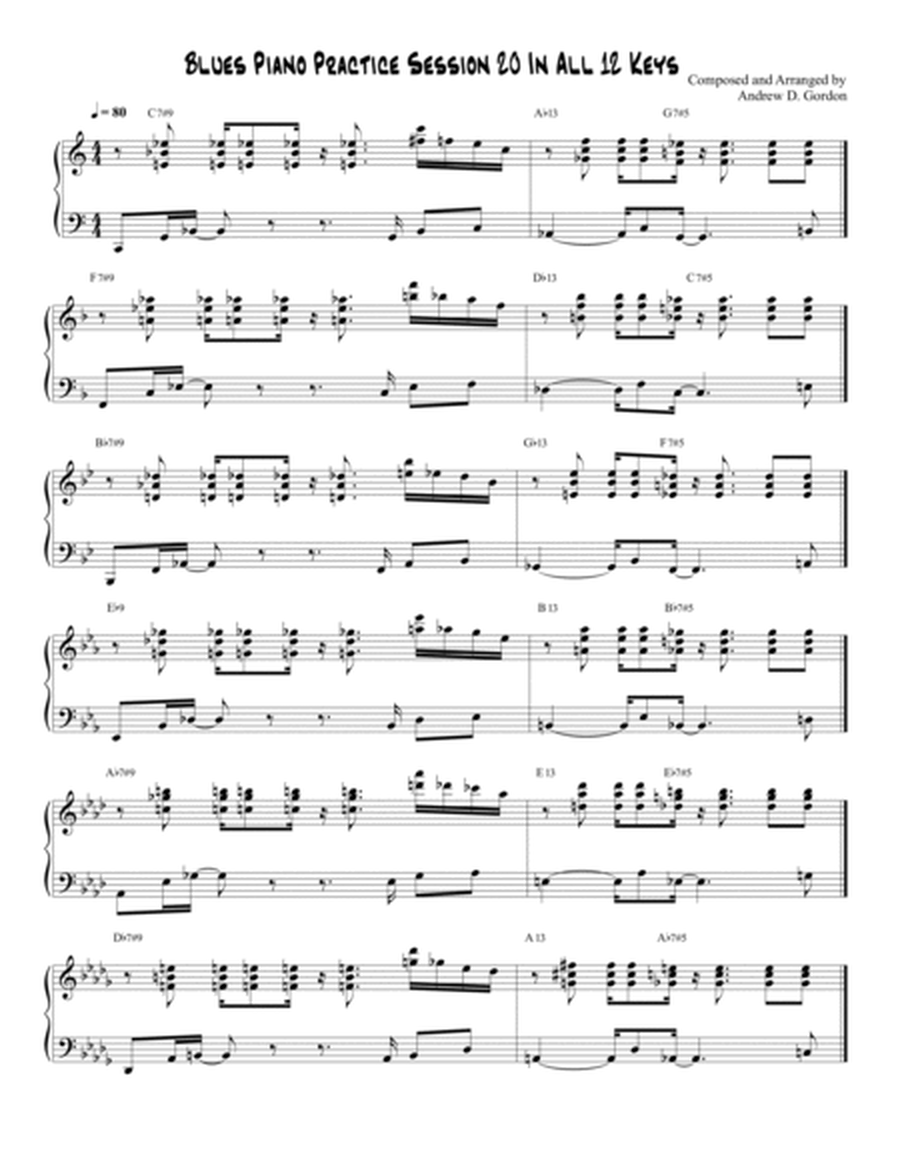 Blues Piano Practice Session 20 in All 12 Keys image number null