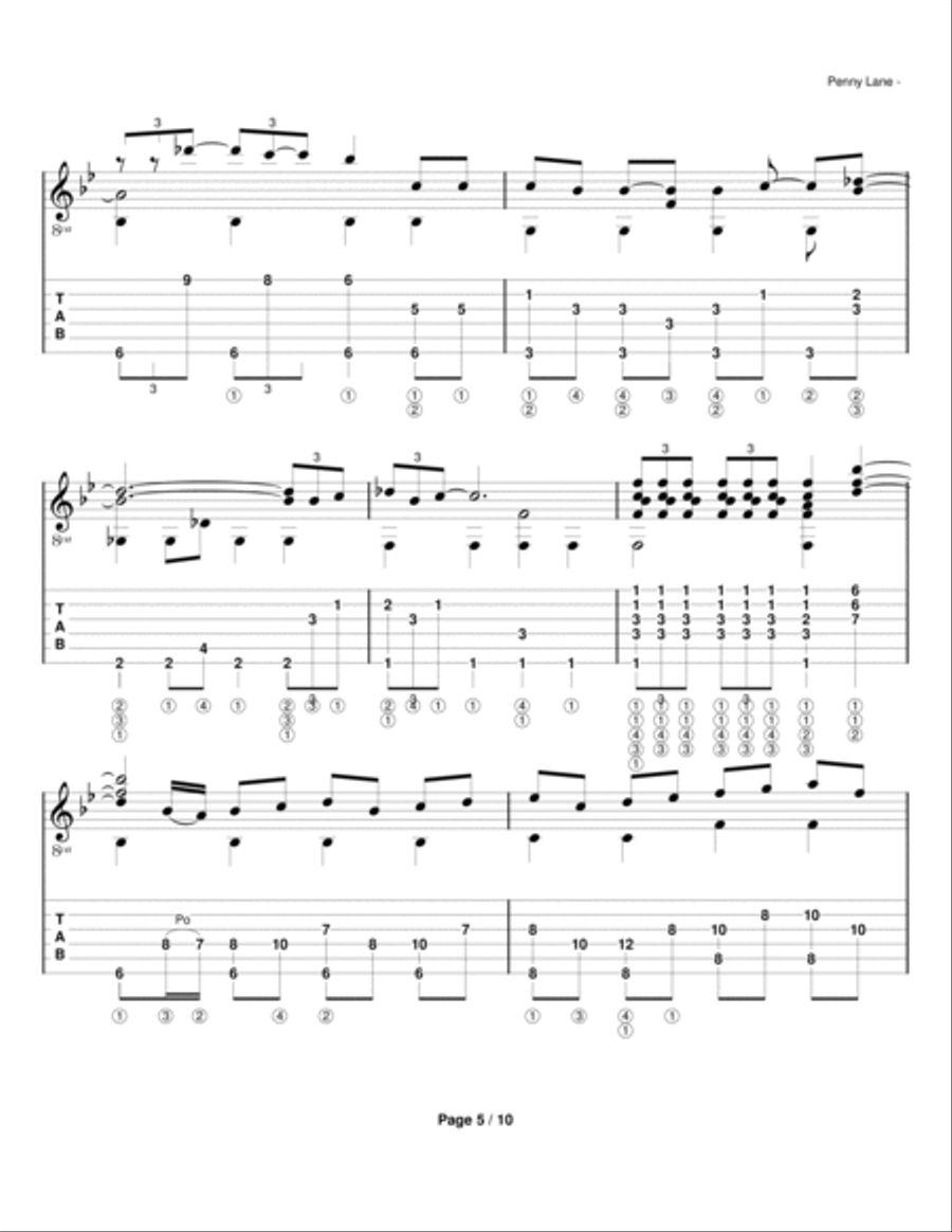Penny Lane Electric Guitar scores gallery preview page 5