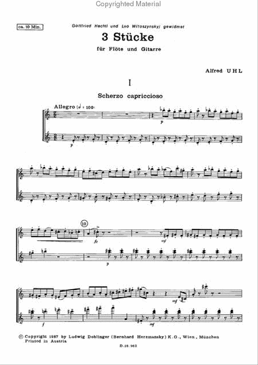 3 Stucke Flute scores gallery preview page 3