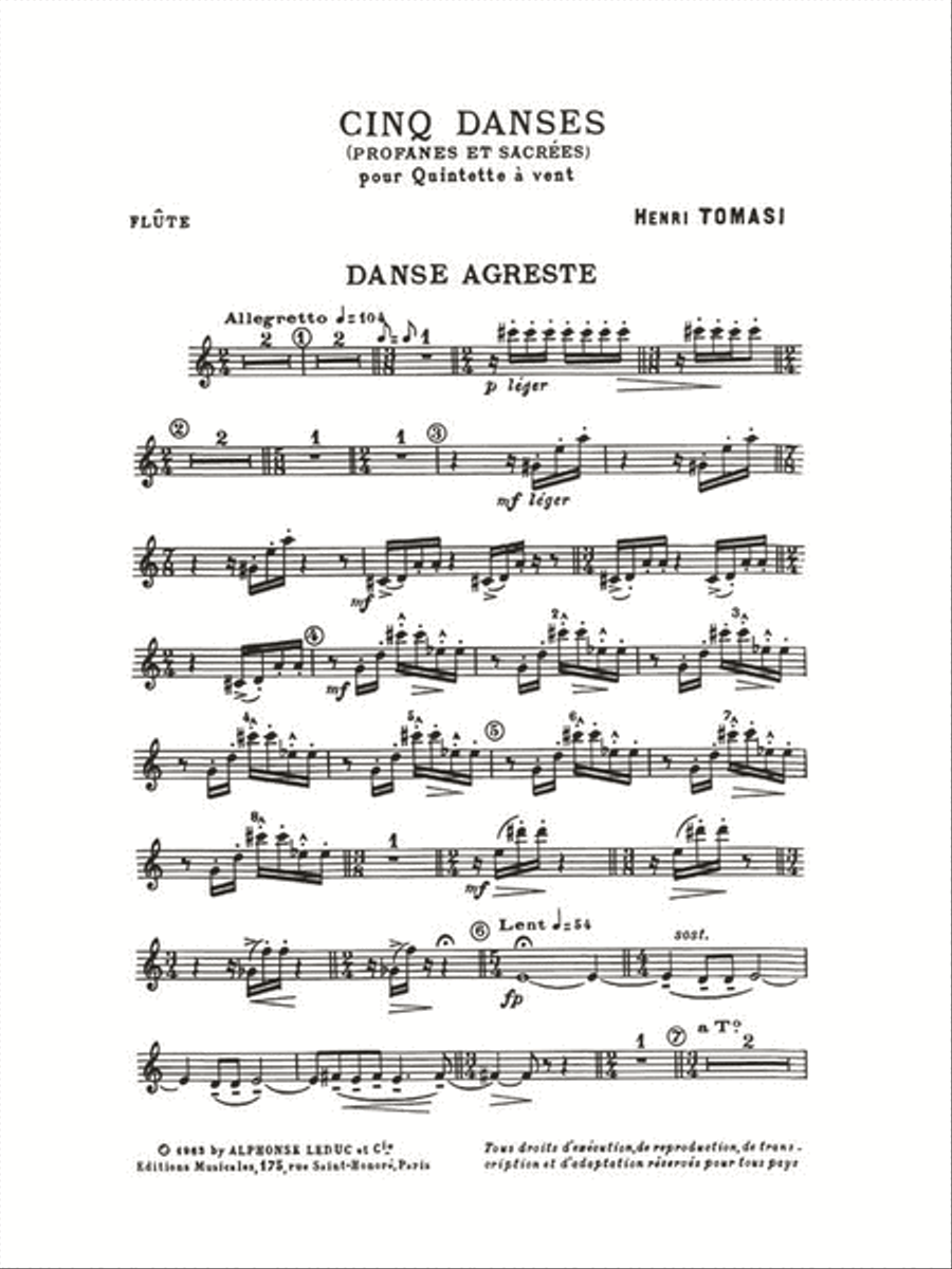 5 Danses Profanes Et Sacrees (quintet-wind) School and Community scores gallery preview page 2