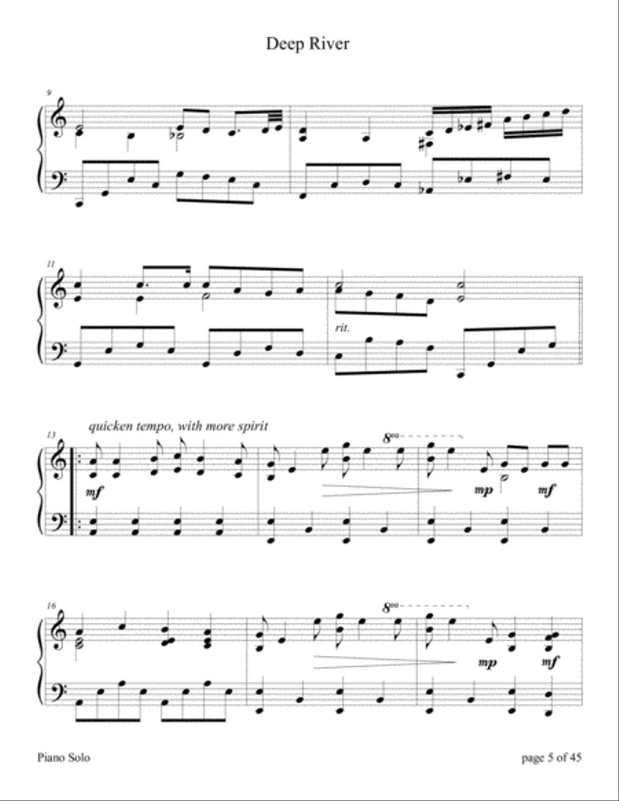 Give Me Jesus (A Collection of 12 Spirituals for Solo Piano) Piano Solo scores gallery preview page 6