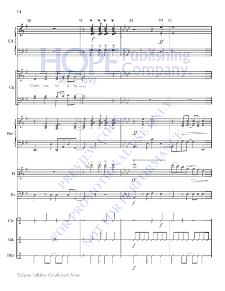 Calypso Lullaby Choir scores gallery preview page 14
