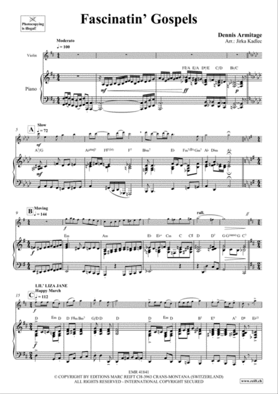 Fascinatin' Gospels Violin Solo scores gallery preview page 5
