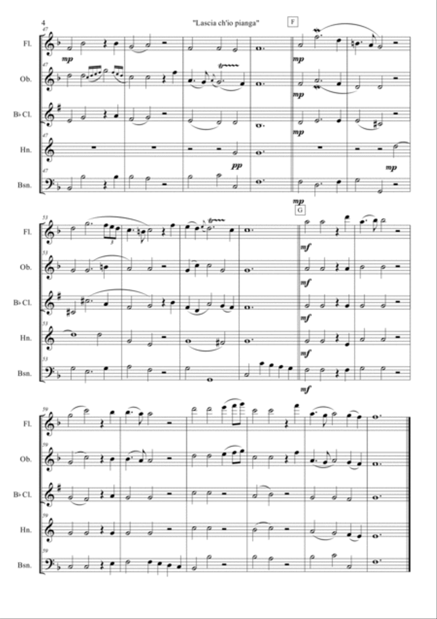 Lascia ch'io pianga, Aria from the opera 
