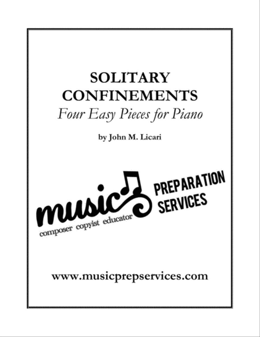 Solitary Confinements (Four Easy Pieces For Piano) - John M. Licari Piano Method scores gallery preview page 1